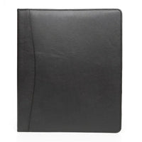 Ashlin LEONE Executive 1" 3-Ring Binder, Black , (P7207A-08-01)-Executive 3-ring binder with horizontal pocket on left hand side.
