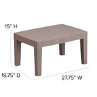 Flash Furniture Light Grey Faux Rattan Coffee Table-5 Year Limited (non moving metal parts) 2 yr Parts