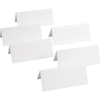 Gartner Studios Placecards, 3-1/4" x 1-5/8", White with White Pearl Border, 48 Pack-White cards with a White Pearl Border
