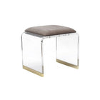 Plata Import Acrylic Velvet Ottoman - Grey-Ottoman