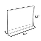 Azar Displays 8.5" x 14" Horizontal Double Sided Stand Up Acrylic Sign Holder, Clear, 10 Pack (152707)-Highlight important information from two different angles