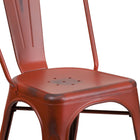 Flash Furniture Distressed Kelly Metal Indoor-Outdoor Stackable Chair - Red-Seat Size: 12'' - 14''W x 14''D