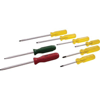 Gray Tools 8 Piece Assorted Screwdriver Set, Slotted, Phillips & Square Recess-Contains: Slotted .035 X 1/4" Tip (3" Blade Length), .035 X 1/4" Tip (4" Blade Length), .042 X 5/16" Tip (6" Blade Length) & .05 X 3/8" Tip (8" Blade Length), Phillips® #1 (3-1/4" Blade Length) & #2 (4" Blade Length) and Square Recess # 1 (6-1/4" Blade length) & # 2 (6-1/4" Blade length).