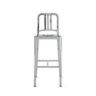 Plata Import Navy Bar Stool, Bar Height, Polished Steel (C-2201-30-POLISHED)-Metal