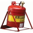 Justrite Laboratory Safety Cans in Steel & Polyethylene, Steel Plate Tilt Can and Stand-Self-closing faucets offer controlled dispensing of hazardous liquids