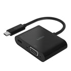 Belkin USB-C To VGA Adapter 60W Power Delivery - Black-Single adapter for charging and HD video provides an easy, hassle free connection