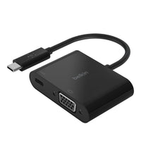 Belkin USB-C To VGA Adapter 60W Power Delivery - Black-Single adapter for charging and HD video provides an easy, hassle free connection