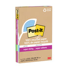 Post-it 100% Recycled Super Sticky Notes - 4" x 6" - Oasis Collection - Lined - 180 Sheets - 4 Pack-Use for reminders on doors, windows and walls