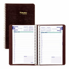 Blueline 2023 Daily Planner - Burgundy - 8"H x 5"W - Bilingual-Appointment schedule from 7:00 a.m. to 7:30 p.m. in 30-minute intervals, for full week