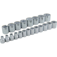 Gray Tools 21 Piece 3/8" Drive 6 Point Metric, Standard Chrome Socket Set, 6mm-26mm-Contains Sizes: 7, 8, 9, 10, 11, 12, 13, 14, 15, 16, 17, 18, 19, 20, 21, 22, 23, 24, 25, 26mm