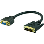 Staples 6" DVI to VGA Adapter, Black-Connects a VGA monitor or projector to a DVI video port