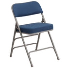 Flash Furniture HERCULES Premium Curved Triple Braced & Double Hinged Navy Fabric Metal Folding Chair-Navy Fabric Upholstered Seat and Back