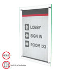 Deflecto Wall Mount Beveled Edge Sign Holder - 8 1/2" x 11" - Green Tinted Border-Acrylic,PMMA,Metal Posts