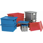 Quantum Storage Systems Stack & Nest Totes, 10" x 19.5" x 15.5", Blue - 2 Pack-Colour: Blue