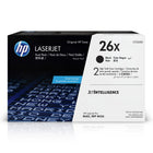 HP 26X (CF226XD) Black Original LaserJet Toner Cartridge, High Yield, 2/Pack-HP 26X toner cartridges work with: HP LaserJet Pro M402, M426