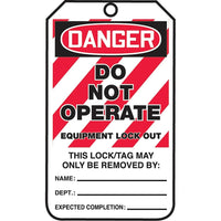 Lockout Safety Tags, Danger; Do not operate, SAU786, 25 Pack-Language - English