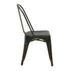 OSP Designs Metal Dining Chair with Backrest, Antique Copper, 4 Pack-Fully Assembled