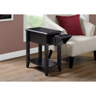 Monarch Specialties 3197 Accent Table - 23"H/Espresso With A Glass Holder-Hidden storage drawer on metal glides to place necessities within reach