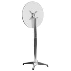 Flash Furniture 23.25" Round Aluminum Indoor-Outdoor Folding Bar Height Table with Base-Smooth Stainless Steel Table Top