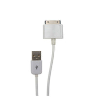 Logiix Sync and Charge Cable, 30-Pin, Connector to USB, 1 Meter, White, LGX-10125-Features dual sync and charge functionality