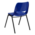 Flash Furniture HERCULES Series Navy Ergonomic Shell Stack Chair with Black Frame & 14" Seat Height-Navy Plastic Seat and Back