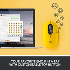 Logitech POP Wireless Mouse - Blast-The emoji button: Press the colorful mouse's magic middle button to open a menu of emojis to use in your chats, or give it your own shortcut using Logitech Software (Windows and macOS only)