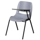 Flash Furniture Ergonomic Shell Chair, Gray, with Left-Handed Flip-Up Tablet Arm (RUTEO1GYLTAB)-Gray/metal, plastic