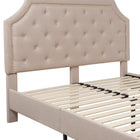 Flash Furniture Brighton Queen Size Tufted Upholstered Platform Bed - Beige Fabric-Beige Fabric Upholstery