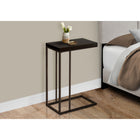Monarch Specialties 3088 Accent Table - Espresso/Bronze Metal-Can be used as an accent or snack table