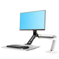 North Bayou 24"-35" Sit-Stand Desktop Workstation with USB Port - White (FC40-W)-Sit-stand desktop workstation