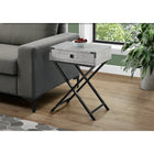 Monarch Specialties 3552 Accent Table - 24"H/Grey Cement/Black Nickel Metal-Assembly required