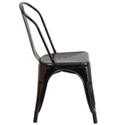 Flash Furniture Black-Antique Gold Metal Indoor-Outdoor Stackable Chair-Stacks up to 8 Chairs High