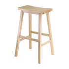 Winsome 29" Saddle Seat Stool, Natural-Contemporary wood saddle counter height stools