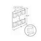 Azar Displays 16.5" x 14.5" 6-Pocket Wall Mount Acrylic Brochure Holder, Clear, 2 Pack (252066)-For use with brochure