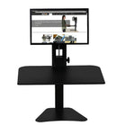 Victor High Rise Manual Single Monitor Standing Desk (DC300)-Sit-stand desk converter accommodates VESA MIS-D compliant monitors for flexible use