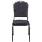 Flash Furniture HERCULES Series Crown Back Stacking Banquet Chairs with Black Patterned Fabric & Silver Vein Frame - 4 Pack-500 lb. Weight Capacity