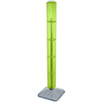Azar Displays 48" x 4" x 4" Standard 4-Sided Interlocking Pegboard Display Tower, Green (700225-GRE)-Revolves on a weighted base