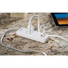 Staples 53053 2-USB and Outlet 6ft Braid Extension Cord - Grey-2 2.4A USB charging ports