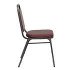 Flash Furniture HERCULES Series Trapezoidal Back Stacking Banquet Chair with Silver Vein Frame - Burgundy-Stacks up to 10 Chairs High