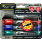 Quartet EnduraGlide Dry-Erase Markers - Chisel Tip - Assorted Colours - 4 Pack-Features an ink gauge so you always know how much ink is left
