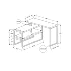 Monarch Specialties 7586 60" Computer Desk - Concrete/Silver Metal L/R Corner-Product dimensions: 60 inches L x 47.25 inches W x 30 inches H