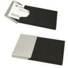 Elegance Business Card Case, Matte Black and Chrome-Material: Metal