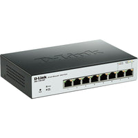 D-Link 8 Port EasySmart Gigabit Desktop Switch with PoE-Provides an affordable solution for SOHOs, small and medium-sized businesses and enterprise deployments that require simple network management