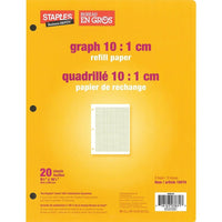Staples Graph 10:1 cm Quad Refill Paper - 8-3/8" x 10-7/8" - 20 Sheets-Keep your binders stocked