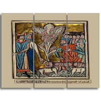 Designart William de Brailes, The Eighth Plague Religious Canvas Art, (PT5008-3P)-Print