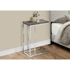 Monarch Specialties 3253 Accent Table - Dark Taupe With Chrome Metal-1-year manufacturer's limited warranty (details with product)