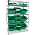 Kleton Heavy-Duty Wire Shelving Units With Storage Bins, 5 Tiers, 48" W x 74"H x 24"D-Depth: 24"