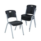 Lifetime Premium Commercial Stacking Chair Bundle - 4 Pack-Steel frame with all-weather finish