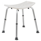 Flash Furniture HERCULES Series Adjustable Bath & Shower Chair with Non-slip Feet - White-Textured Seat reduces slipping
