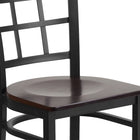 Flash Furniture HERCULES Series Black Window Back Metal Restaurant Chair - Walnut Wood Seat-.625'' Thick Plywood Seat